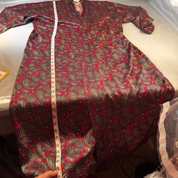 La Soie Silk Robe Sleepwear Women Paisley Intimate Long Sleeve Kimono Vintage - Picture 6 of 16